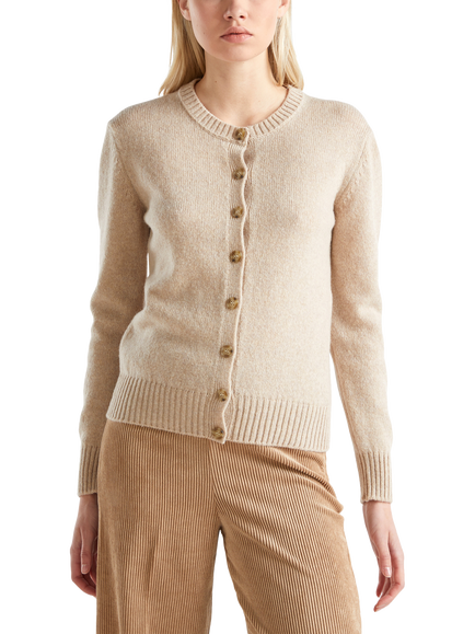 Benetton Korean Pure Wool Cardigan, Beige