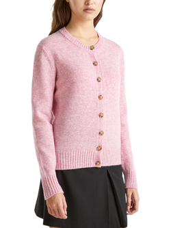 Benetton Korean Pure Wool Cardigan, Pink