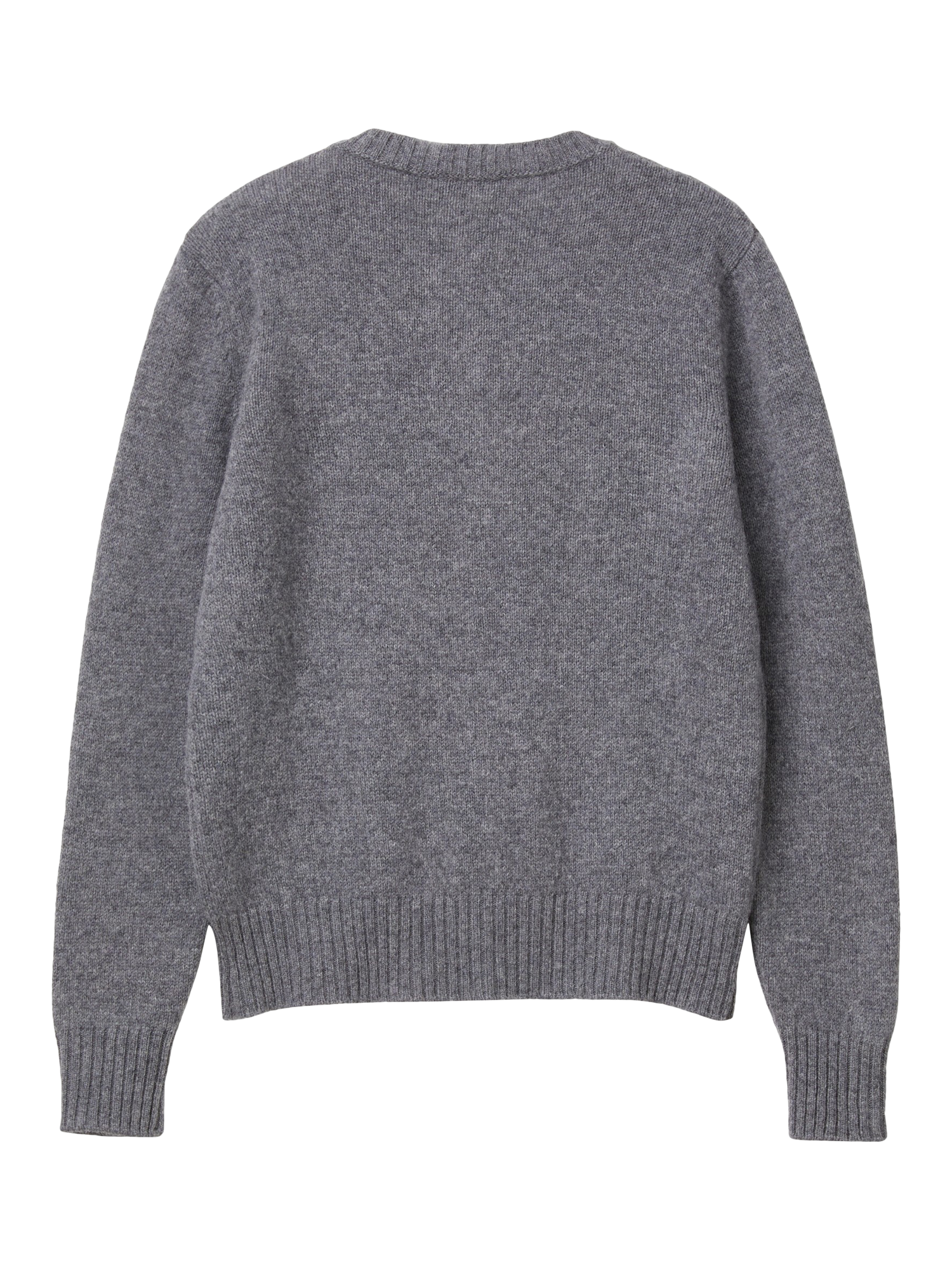 Product image 5 of 6, which shows Benetton Korean Round Neck Pure Wool Cardigan, Grey, XS