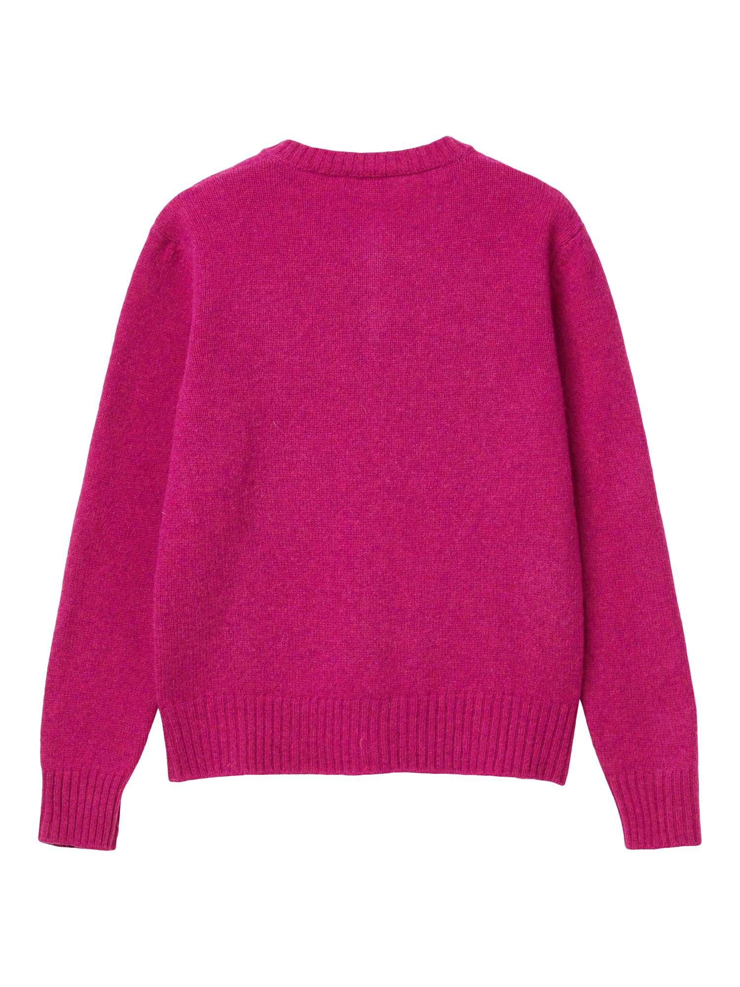 Product image 5 of 6, which shows Benetton Korean Round Neck Pure Wool Cardigan, Violet, XS