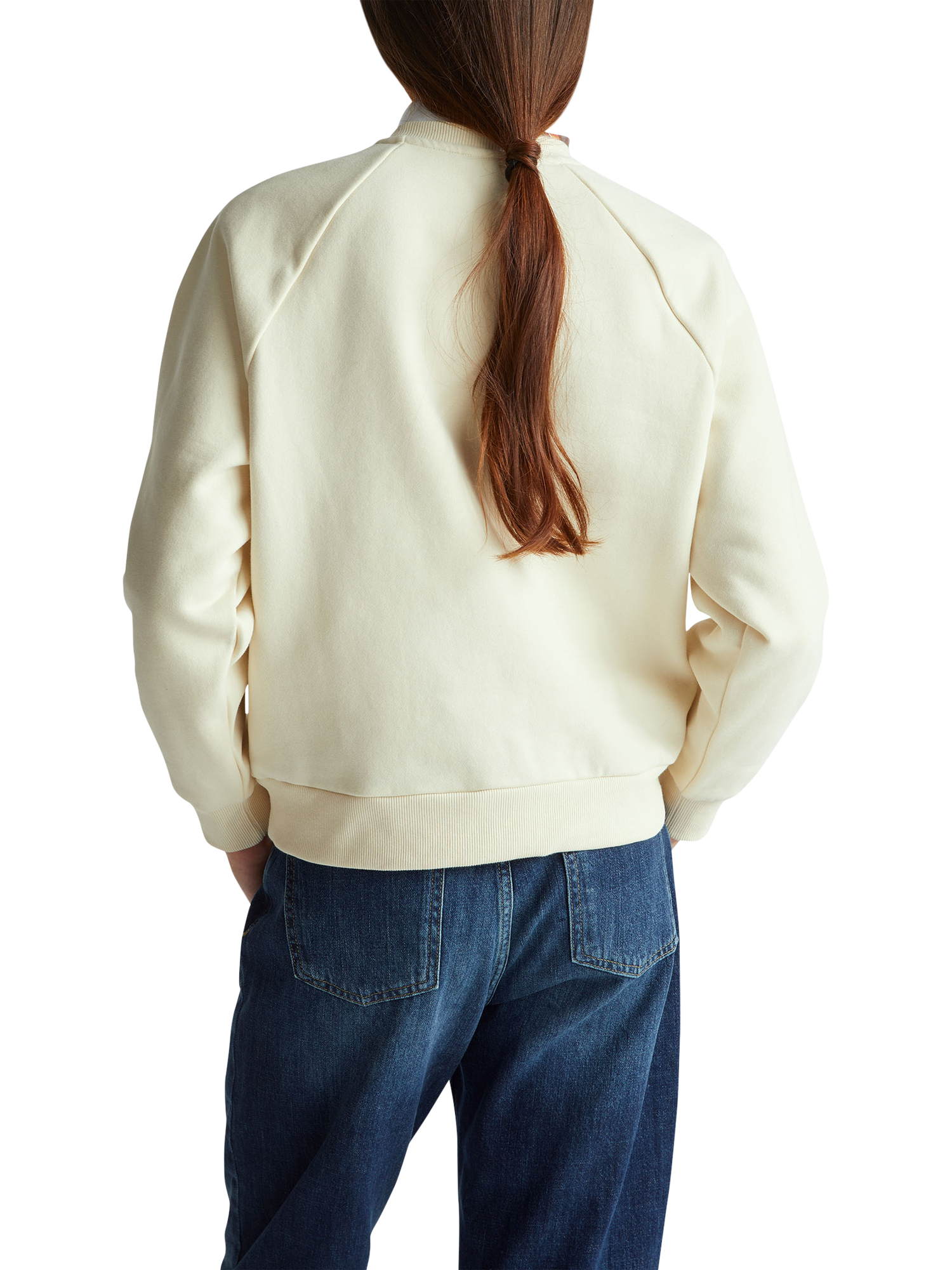 Product image 2 of 6, which shows Benetton Crew Neck Embroidered Sweatshirt, Beige, XS
