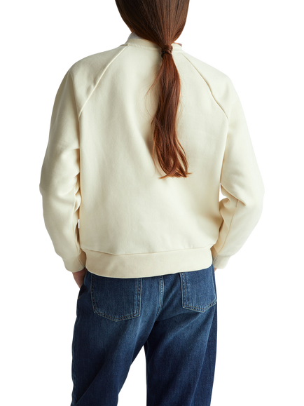 Benetton Crew Neck Embroidered Sweatshirt, Beige - view 2, Beige