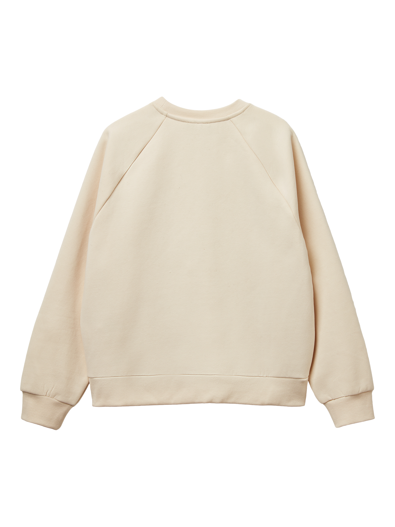 Product image 5 of 6, which shows Benetton Crew Neck Embroidered Sweatshirt, Beige, XS