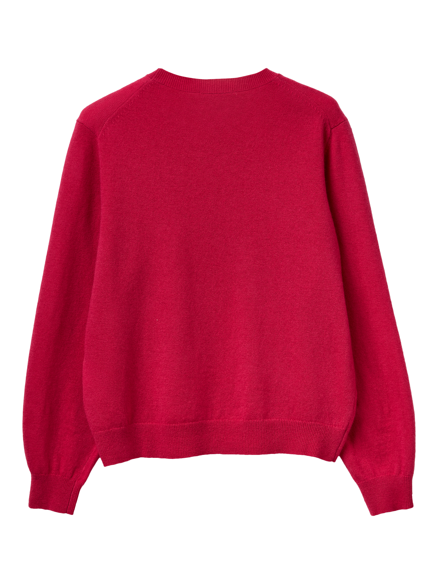 Product image 2 of 3, which shows Benetton Wool Crew Neck Jumper, Pink, S