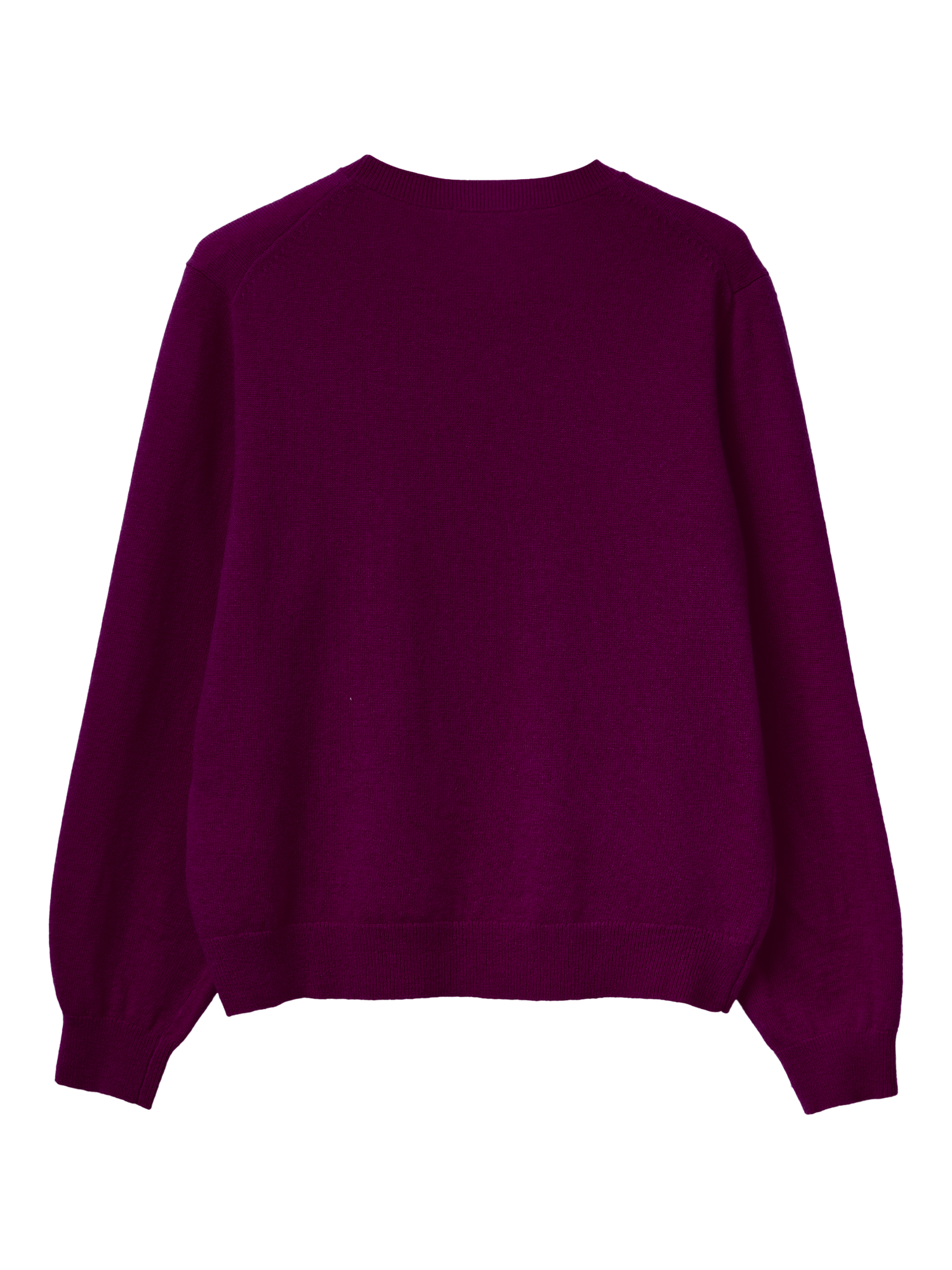 Product image 2 of 3, which shows Benetton Wool Crew Neck Jumper, Violet, S