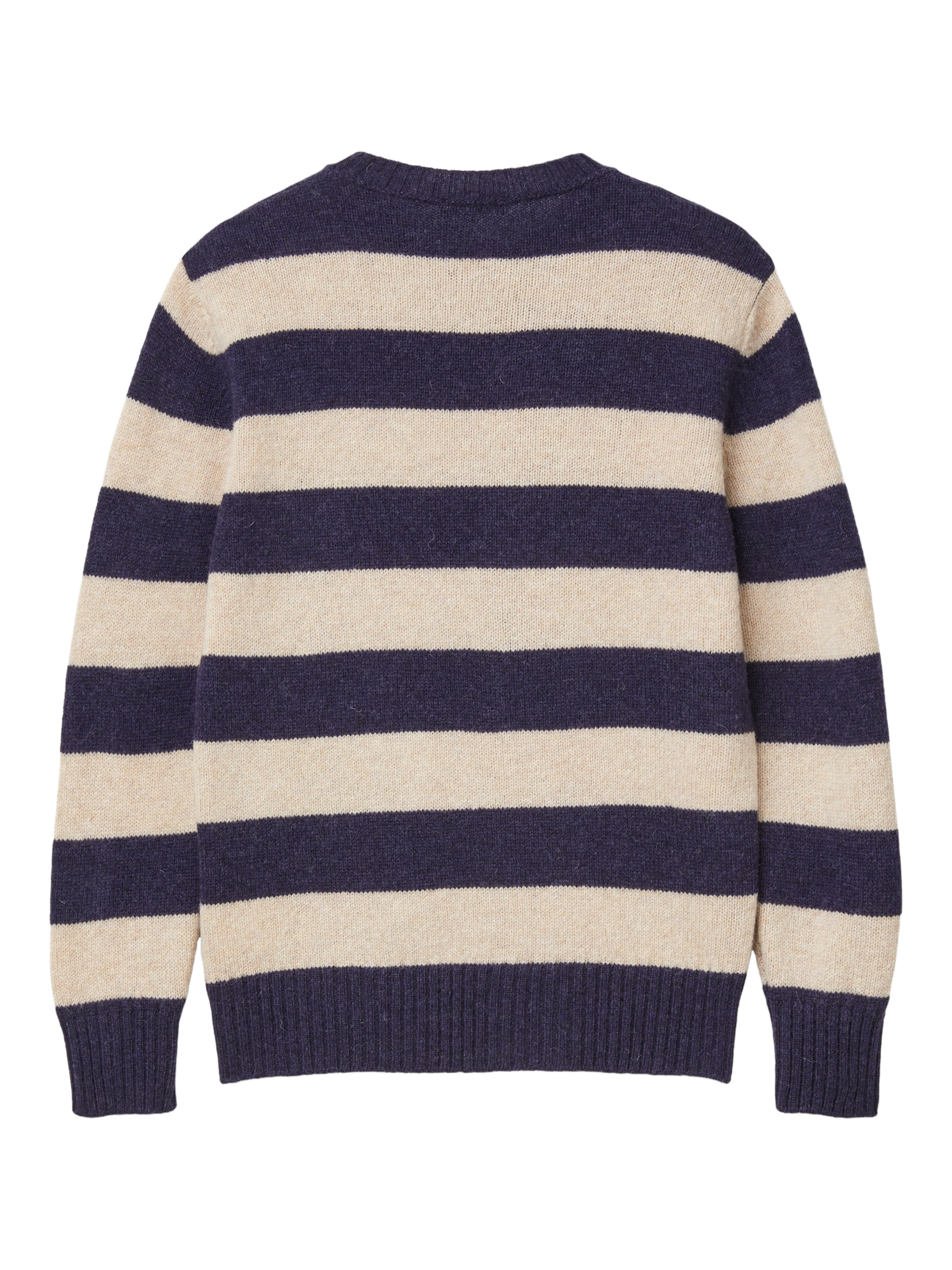 Product image 5 of 6, which shows Benetton Crew Neck Stripe Pure Wool Jumper, Blue, XS