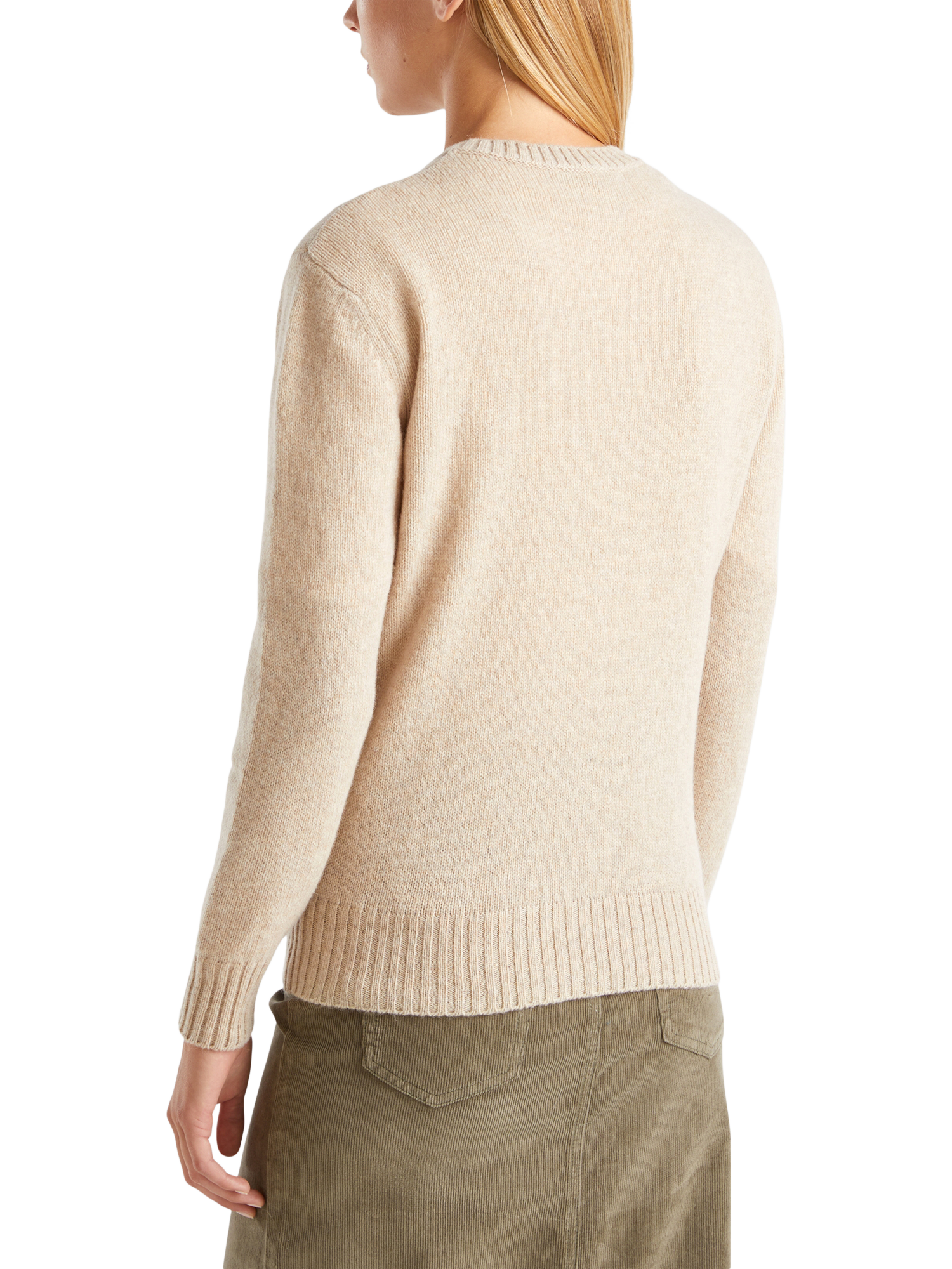 Product image 2 of 6, which shows Benetton Crew Neck Pure Wool Jumper, Beige, XS