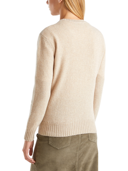 Benetton Crew Neck Pure Wool Jumper, Beige - view 2, Beige