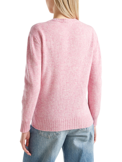 Benetton Crew Neck Pure Wool Jumper - view 2, Pink