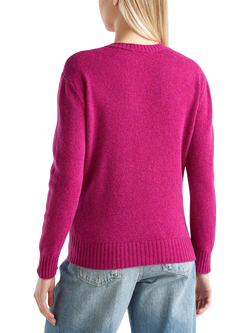 Benetton Crew Neck Pure Wool Jumper - view 2, Violet