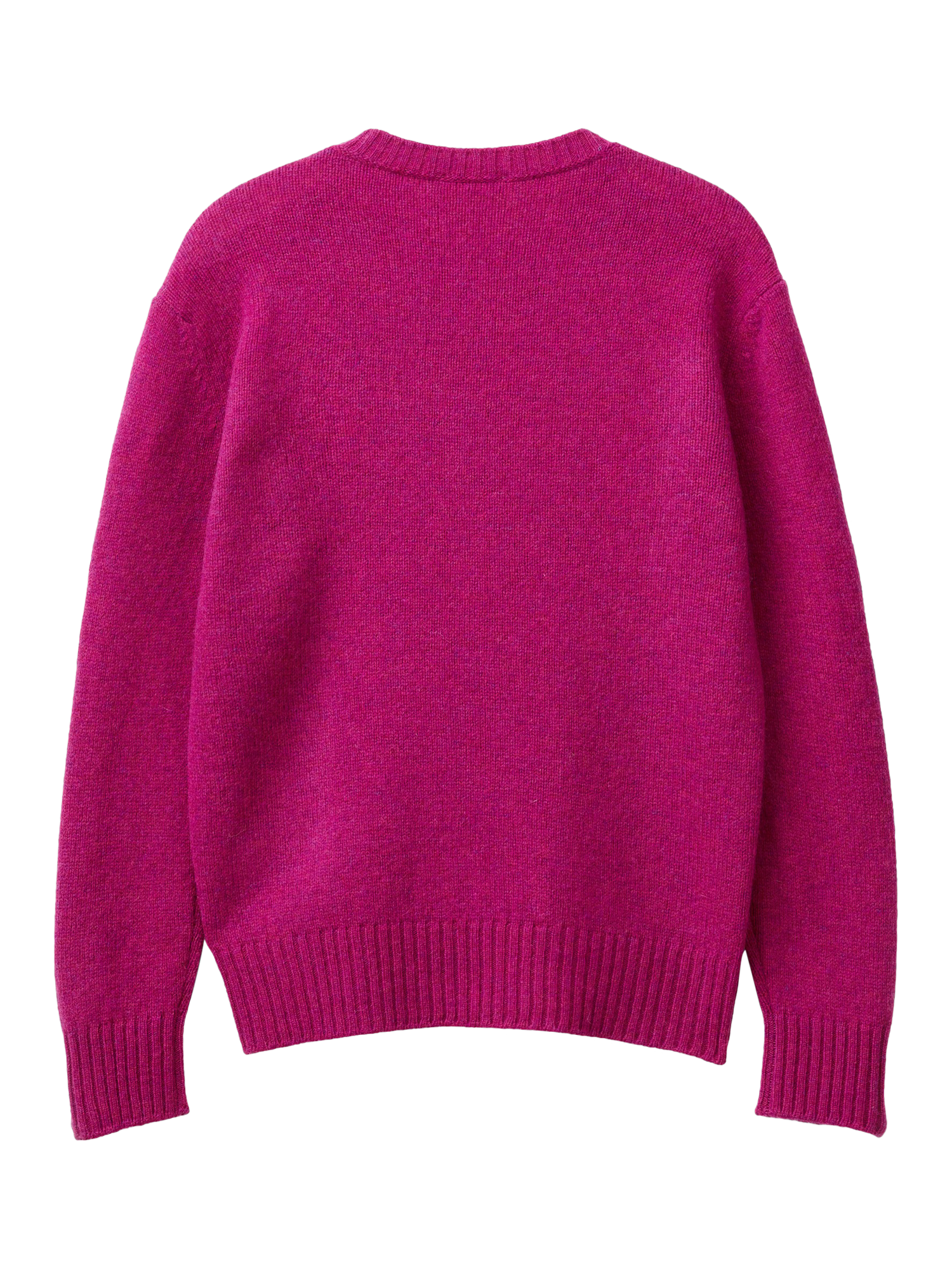 Product image 5 of 6, which shows Benetton Crew Neck Pure Wool Jumper, Violet, XS