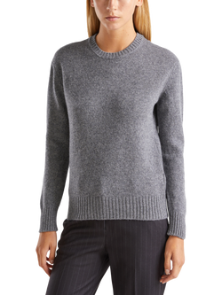 Benetton Crew Neck Pure Wool Jumper, Grey