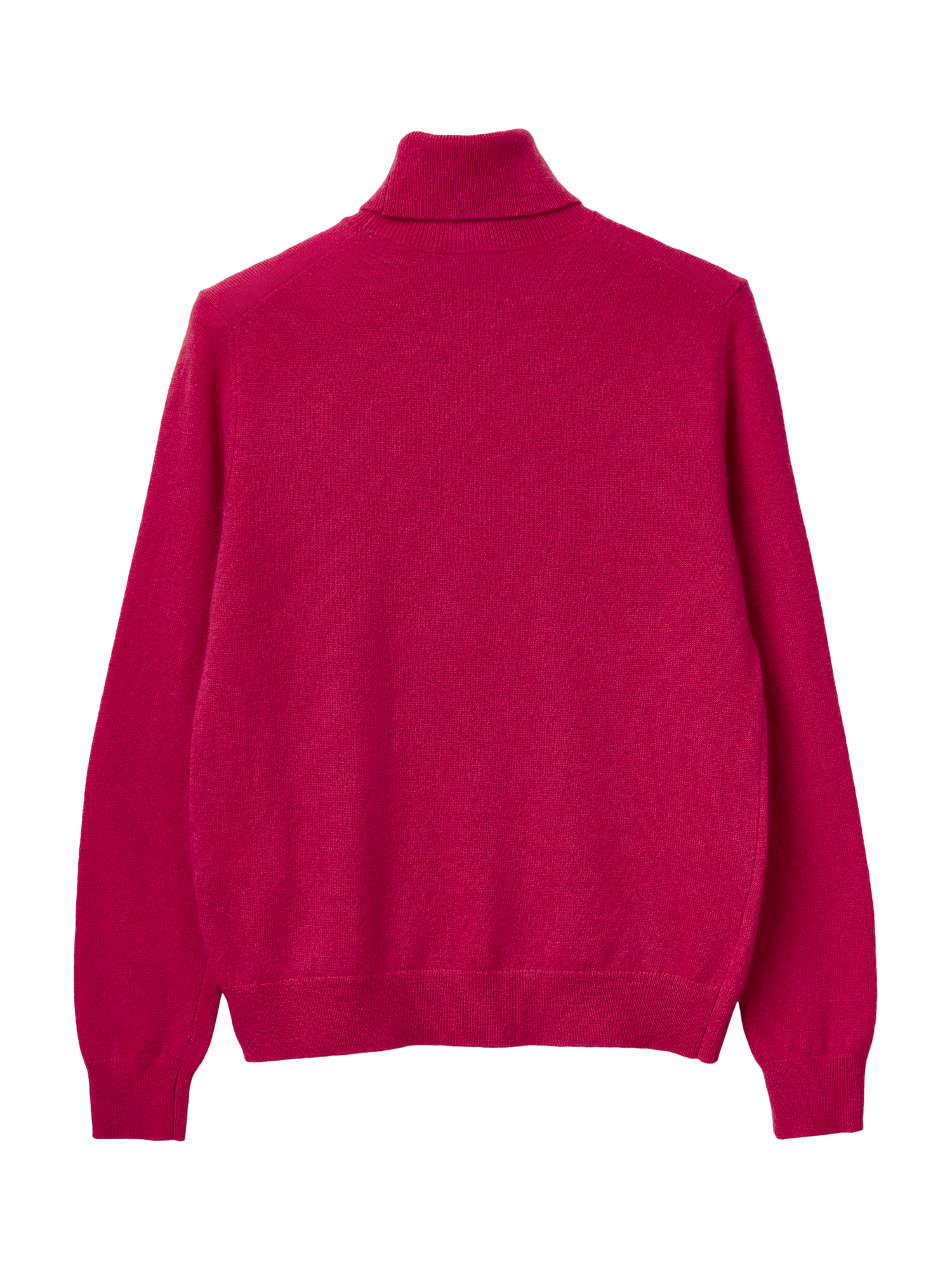 Product image 2 of 3, which shows Benetton Wool Roll Neck Jumper, Cyclamen, S