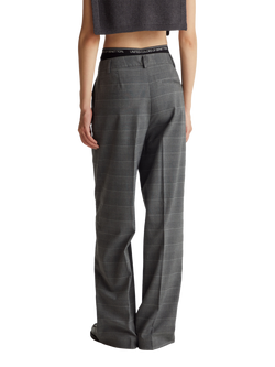 Benetton Check Tailored Trousers, Grey/Multi - view 2, Grey/Multi