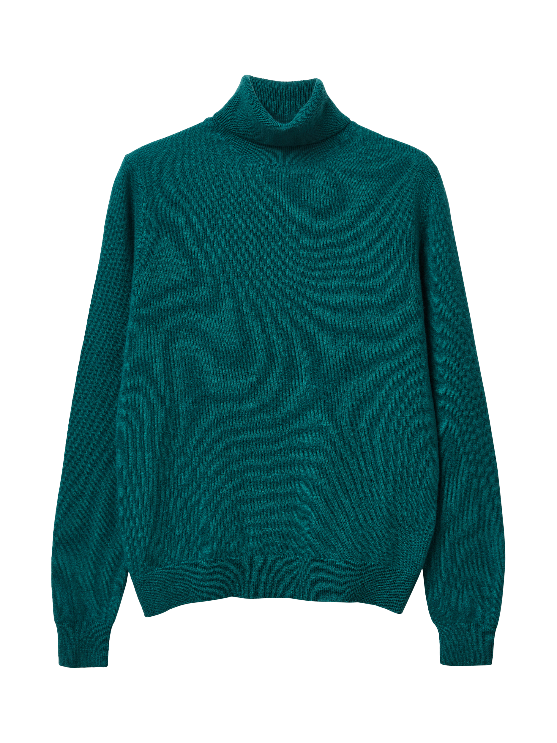 Product image 1 of 3, which shows Benetton High Neck Wool Jumper, Green, S