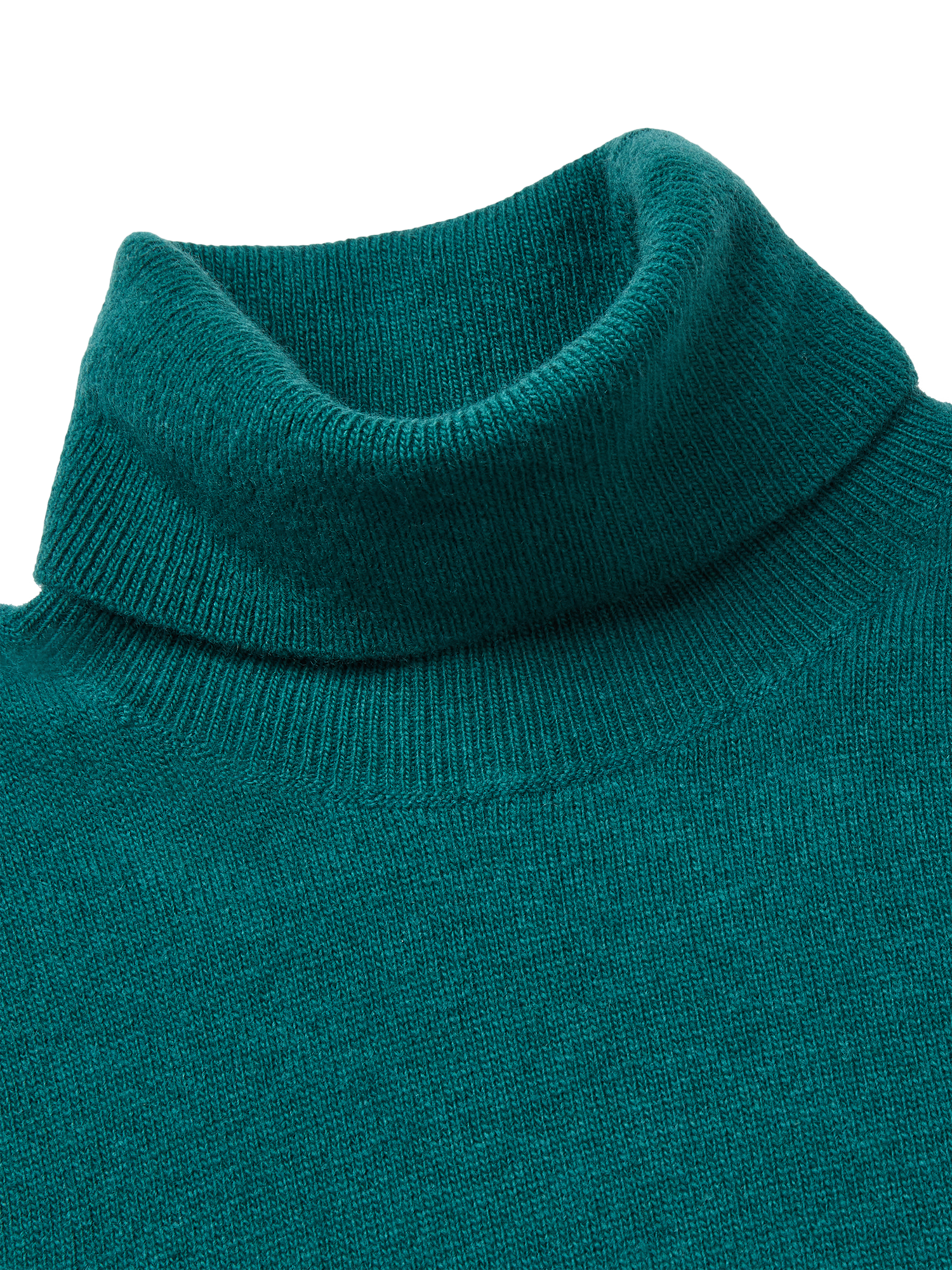 Product image 3 of 3, which shows Benetton High Neck Wool Jumper, Green, S
