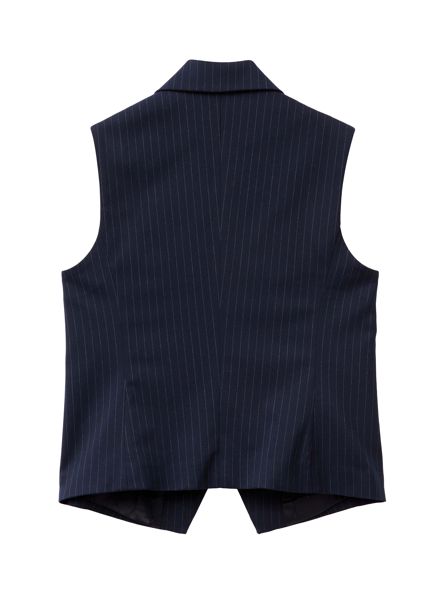 Product image 5 of 5, which shows Refined Stripe Double Breasted Waistcoat, Navy, 8