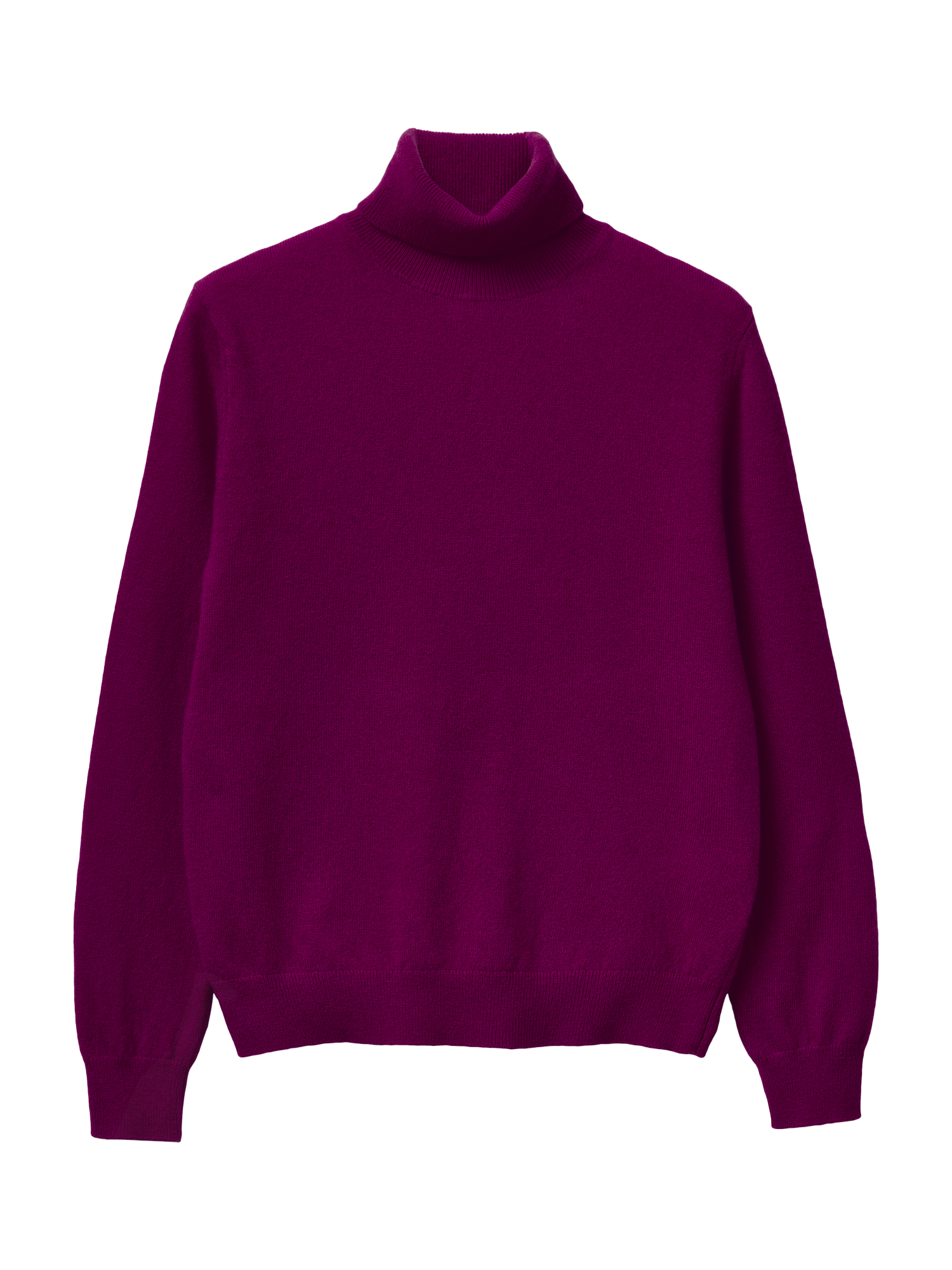 Product image 1 of 3, which shows Benetton High Neck Wool Jumper, Plum, S