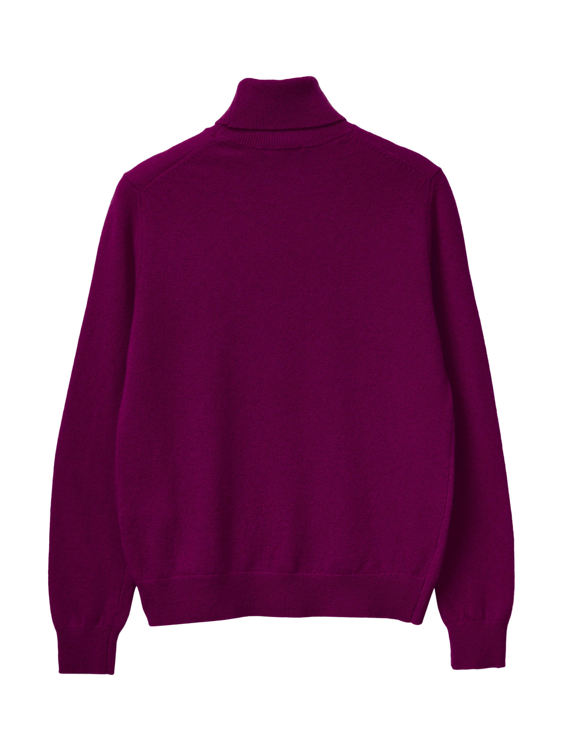 Product image 2 of 3, which shows Benetton High Neck Wool Jumper, Plum, S
