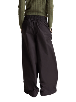 Benetton Twill Wide Leg Trousers, Black - view 2, Black