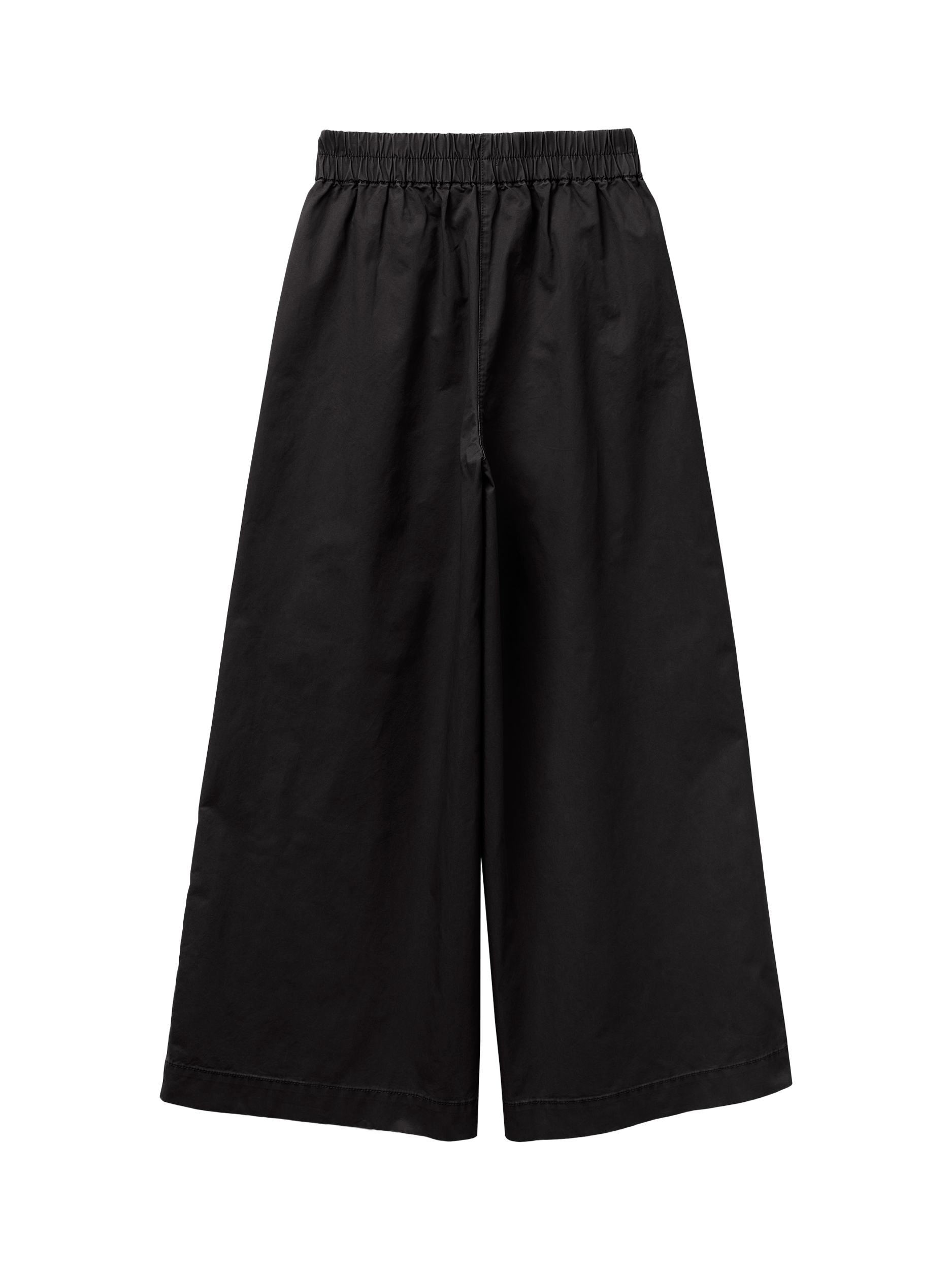 Product image 5 of 6, which shows Benetton Twill Wide Leg Trousers, Black, S