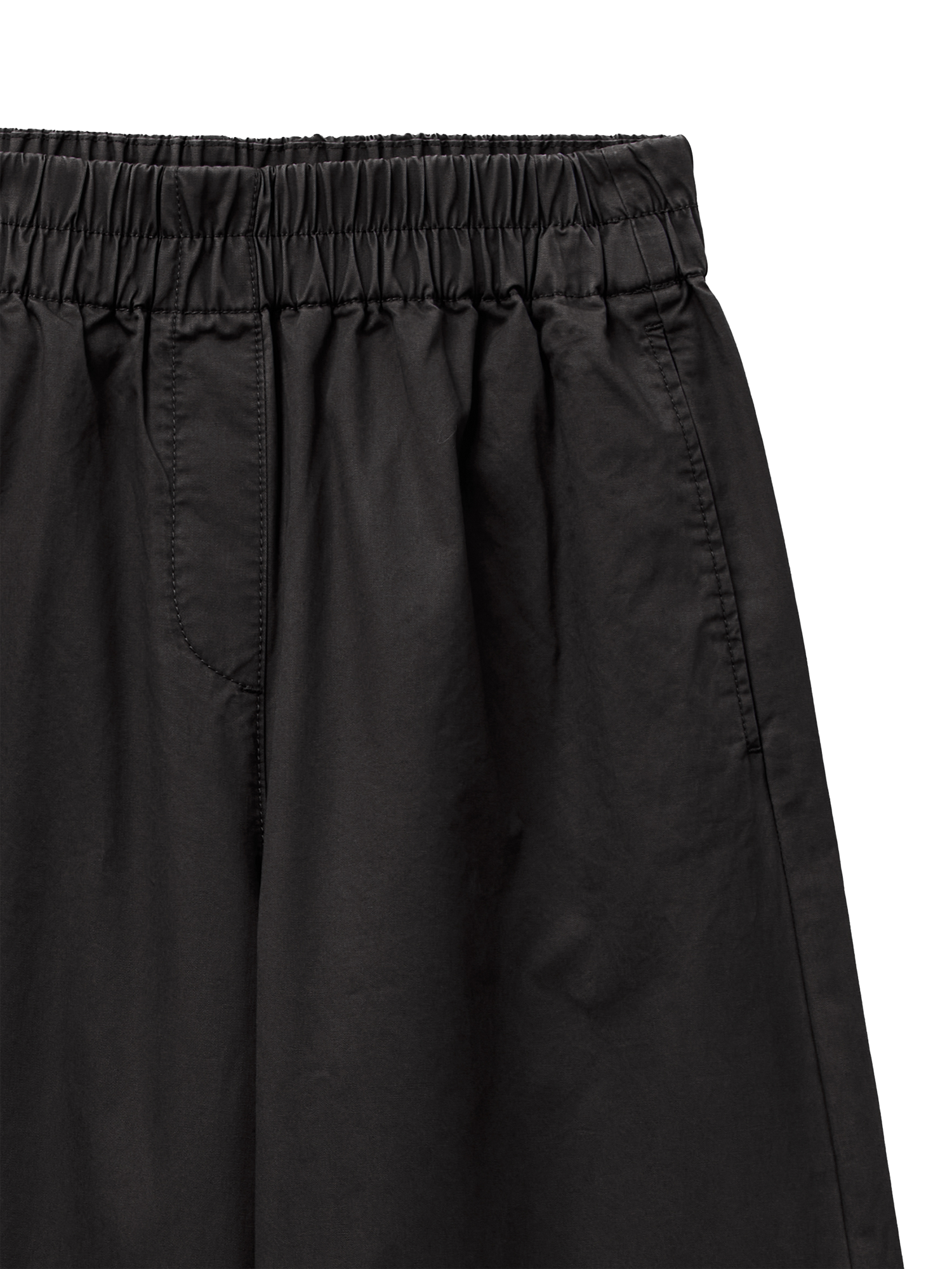 Product image 6 of 6, which shows Benetton Twill Wide Leg Trousers, Black, S