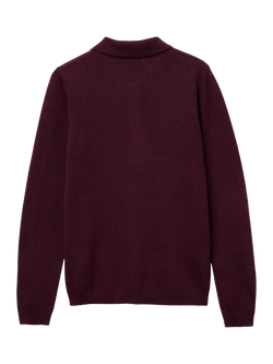 Benetton Button Front Knitted Polo Jumper - view 2, Violet