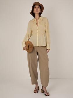 VIVERE Flavie Ruched Shirt, Yellow - view 2, Yellow