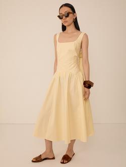 VIVERE Mille Fill Skirt Sun Dress, Pastel Yellow - view 2, Pastel Yellow
