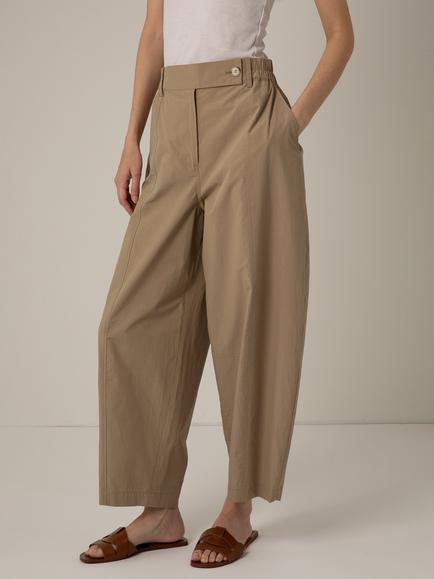 VIVERE Thea Barrel Leg Trousers, Brown