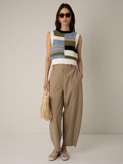 VIVERE Thea Barrel Leg Trousers - view 2, Brown