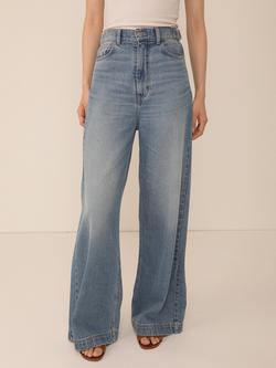 VIVERE Lea Super Wide Leg Jeans, Light Blue, Light Blue