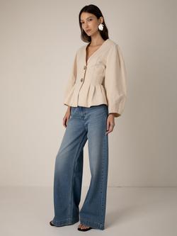 VIVERE Hazel Blazer, Beige, Beige