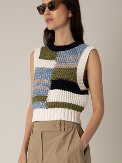 VIVERE Olivia Knitted Tank Top, Multi - view 2, Multi