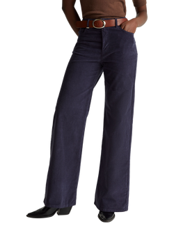 Benetton Needlecord Wide Leg Jeans, Blue, Blue