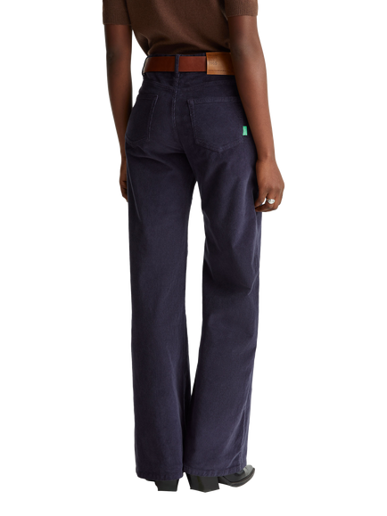 Benetton Needlecord Wide Leg Jeans, Blue - view 2, Blue