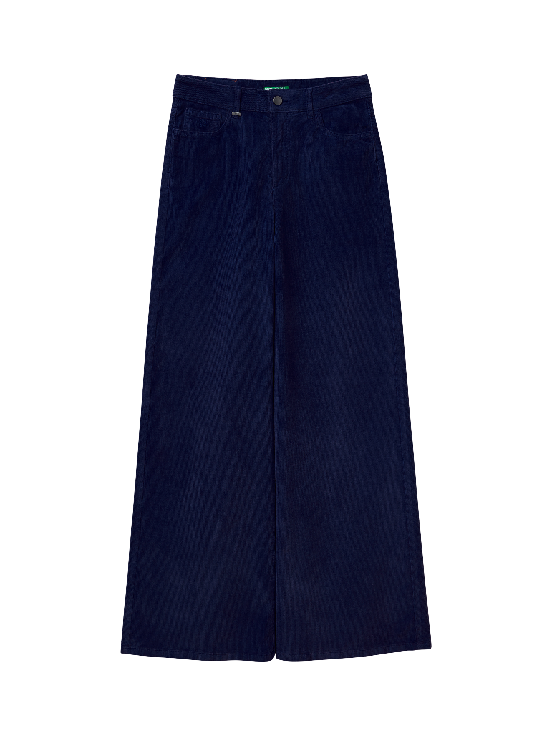 Product image 4 of 5, which shows Benetton Needlecord Wide Leg Jeans, Blue, 26S