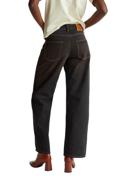 Benetton High Rise Wide Leg Jeans, Brown - view 2, Brown