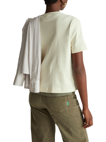 Benetton Embroidered Floral T-Shirt, Beige - view 2, Beige