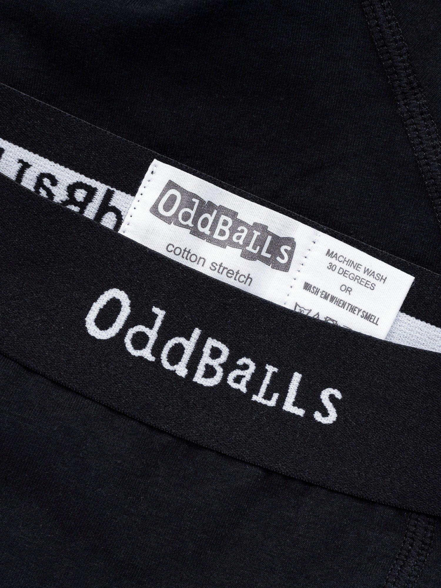 Product image 5 of 6, which shows OddBalls Classic Cotton Blend Boxers, Pack of 4, Black, XXS