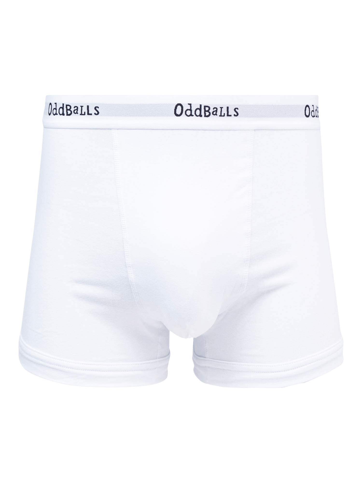 Product image 3 of 6, which shows OddBalls Classic Cotton Blend Boxers, Pack of 4, White, XXS