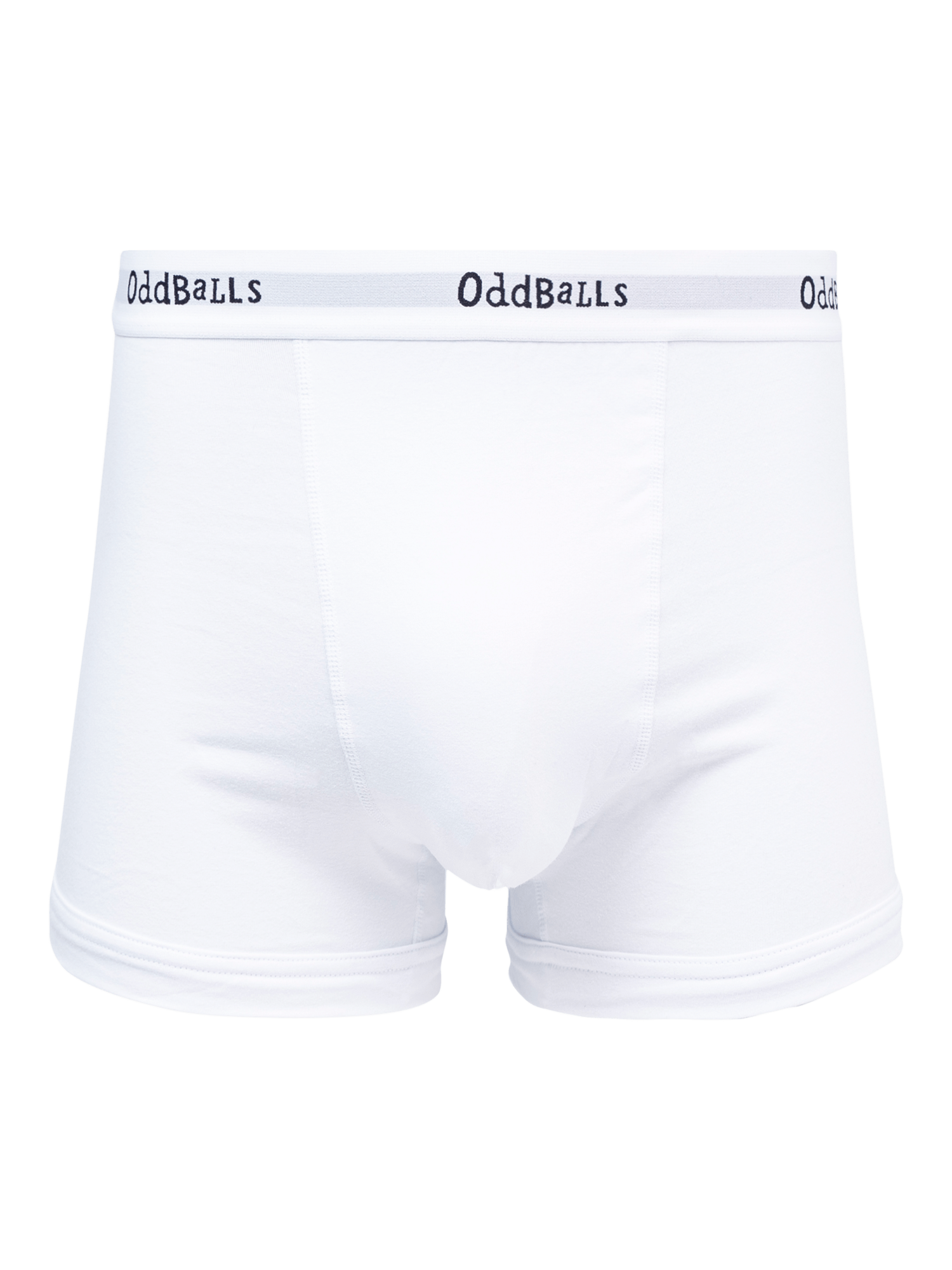 Product image 2 of 5, which shows OddBalls Classic Cotton Blend Boxers, Pack of 5, White, S