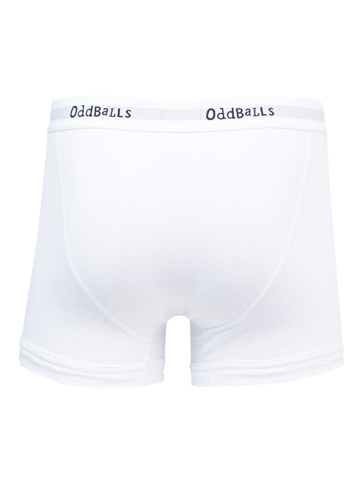 Product image 3 of 5, which shows OddBalls Classic Cotton Blend Boxers, Pack of 5, White, S