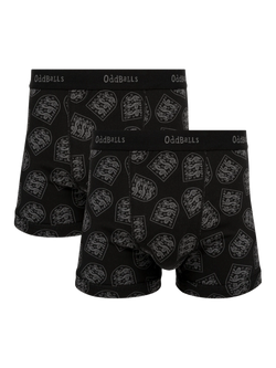 OddBalls England Football Cotton Blend Boxers, Pack of 2, Black