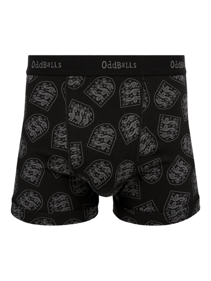 OddBalls England Football Cotton Blend Boxers, Black
