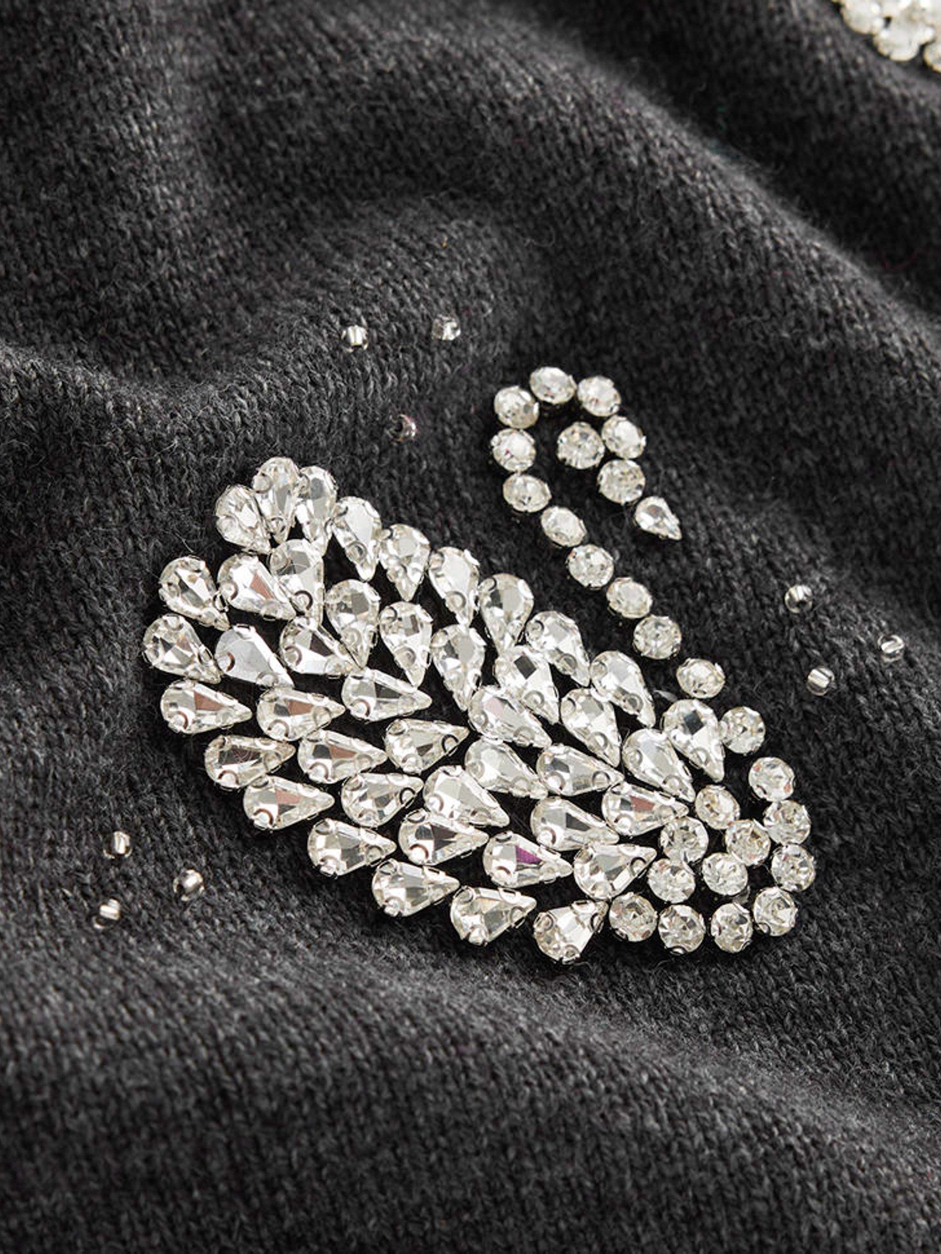 Product image 6 of 7, which shows Boden Elizabeth Embellished Swan Jumper, Charcoal, S