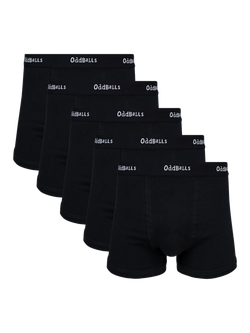 OddBalls Classic Cotton Blend Boxers, Pack of 5, Black