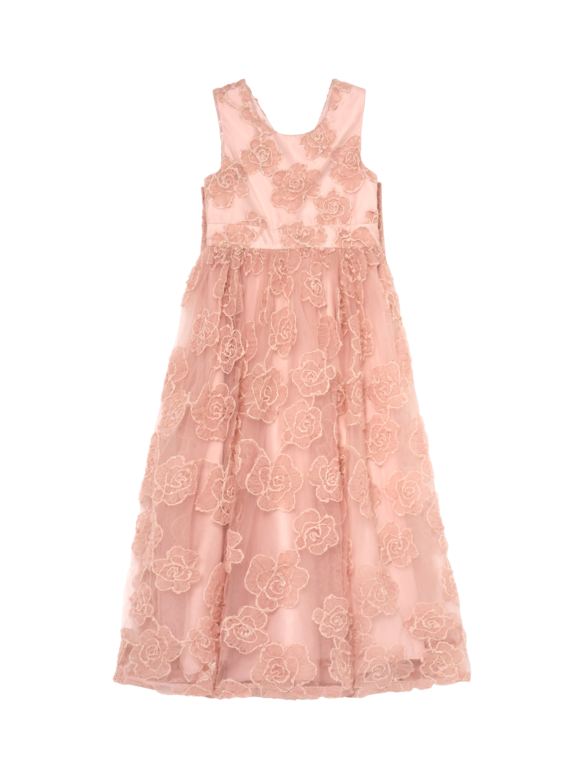 Product image 6 of 8, which shows Angel & Rocket Kids' Embroidered Bow Back Dress, Blush, 2 years