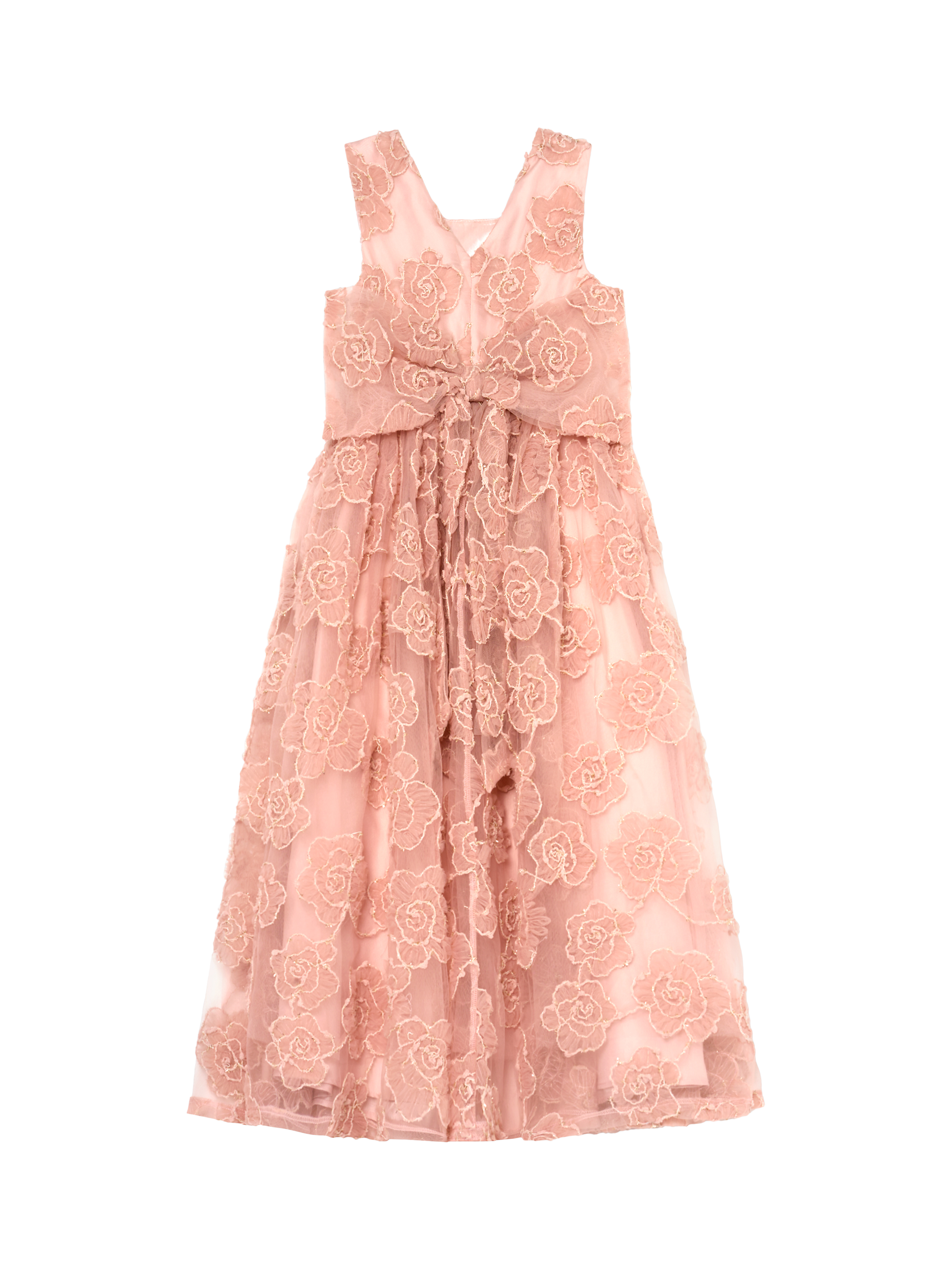 Product image 7 of 8, which shows Angel & Rocket Kids' Embroidered Bow Back Dress, Blush, 2 years