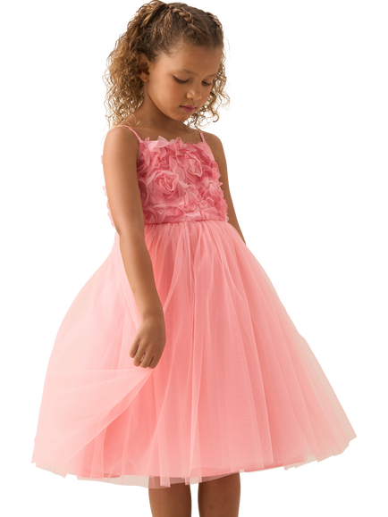 Angel & Rocket Kids' Embellished Flower Tulle Dress, Pink, Pink